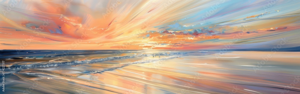 Obraz premium Stunning Sunset Over the Ocean