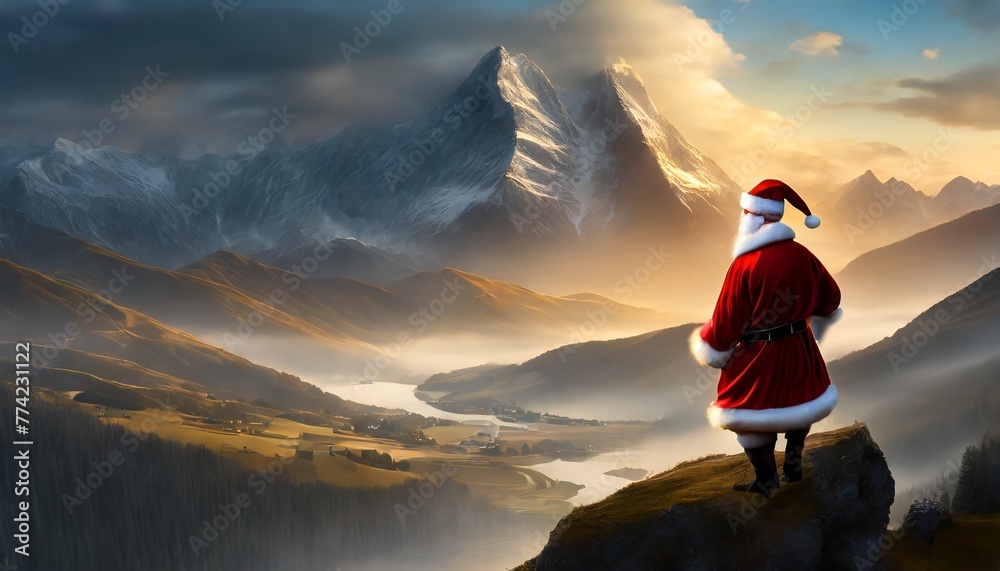 santa claus in the mountains