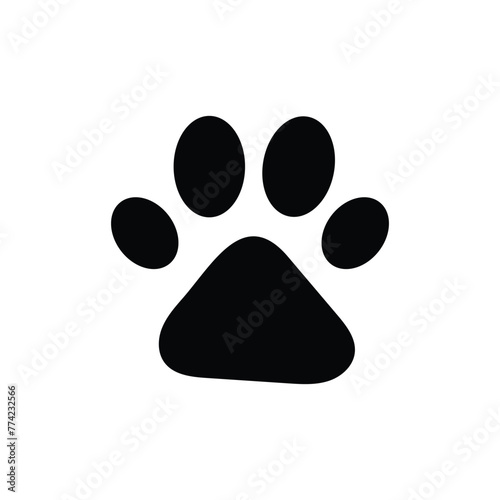 cat or dog paw print flat icon. isolated on white background for animal Paw vector foot trail of cat. Dog, puppy silhouette animal diagonal tracks patterns, showcases design, apps - web. EPS file 64.