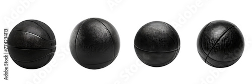 Set of Black basketball ball isolated on transparent background Remove png