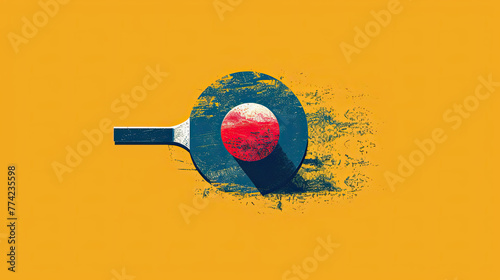 World Table Tennis Day, april, table tennis ball on yellow background, Poster, banner, card, background. 