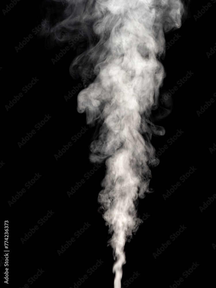 Puffs and curls of white smoke isolated on a black Puffs and curls of white smoke isolated on a black