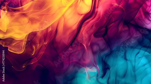 Abstract Colorful Smoke Flow Dynamic Artistic Background