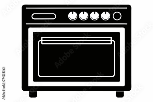 electric oven vector illustration silhouette black