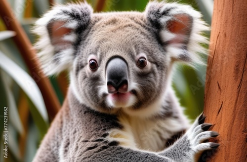 Close-up. Koala in the wild
