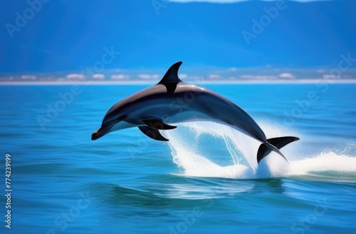 Dolphin jumps out of the sea © Krystsina