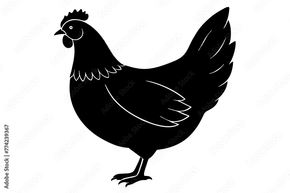 silhouette of a chicken silhouette,tattoo design, icon Silhouette,logo, and vector illustration silhouette of a chicken silhouette,tattoo design, icon Silhouette,logo, and vector illustration