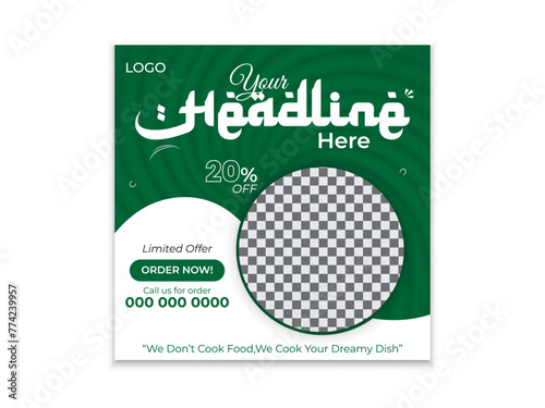 Modern ramadan food social media design layout