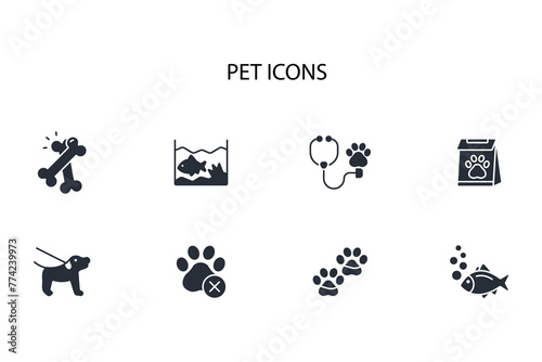Pets icon. vector.Editable stroke.linear style sign for use web design,logo.Symbol illustration.