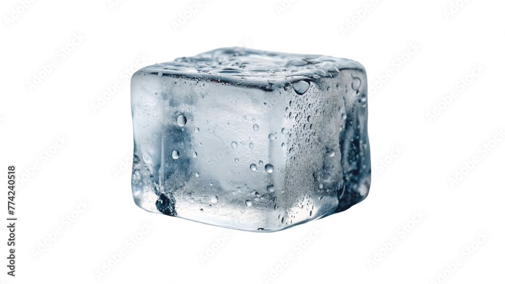 Obraz premium Ice cube. Ice block isolated on Transparent background.