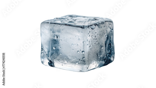 Ice cube. Ice block isolated on Transparent background.
