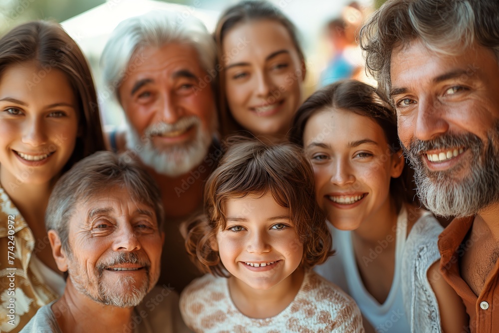Generations Bond in Warm Family Portrait Generations Bond in Warm Family Portrait