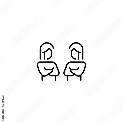Two Women Dialogue Conversation icon