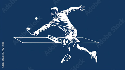 white silhouette of Sports Athletic player on blue background  for World Athletics Day and Sports day  Banner template for national sports day football  basketball  tennis and volleyball background. 