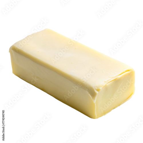 Stick of butter cut isolated on Transparent background.