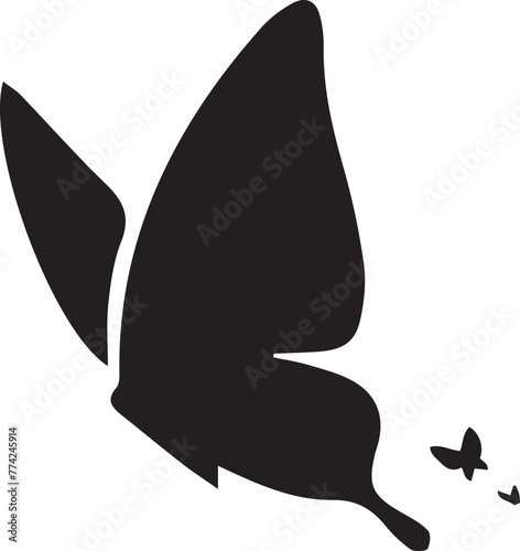 Vector - Butterfly conceptual simple icon. Logo. Vector illustration.logo Butterfly  template vector illustration, iisolated on transparent background, butterfly vector icon in flat style side view