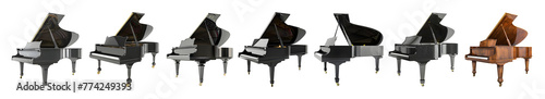 3D Rendering Pack of a Piano on Transparent Background - Ai Generated