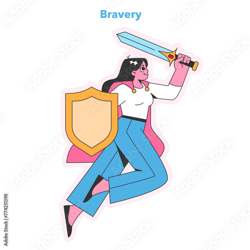 Bravery concept. Vector illustration.