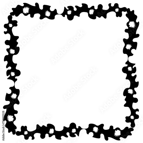 Square black frame in doodle style on a white background