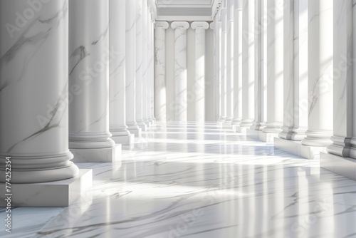 modern marble pillars perspective background photo