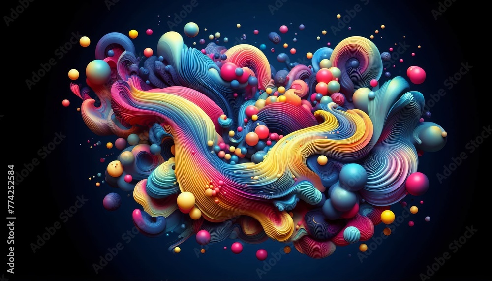 Colorful Paint Abstract Rainbow Fluid Explosion Swirl Background Wallpaper