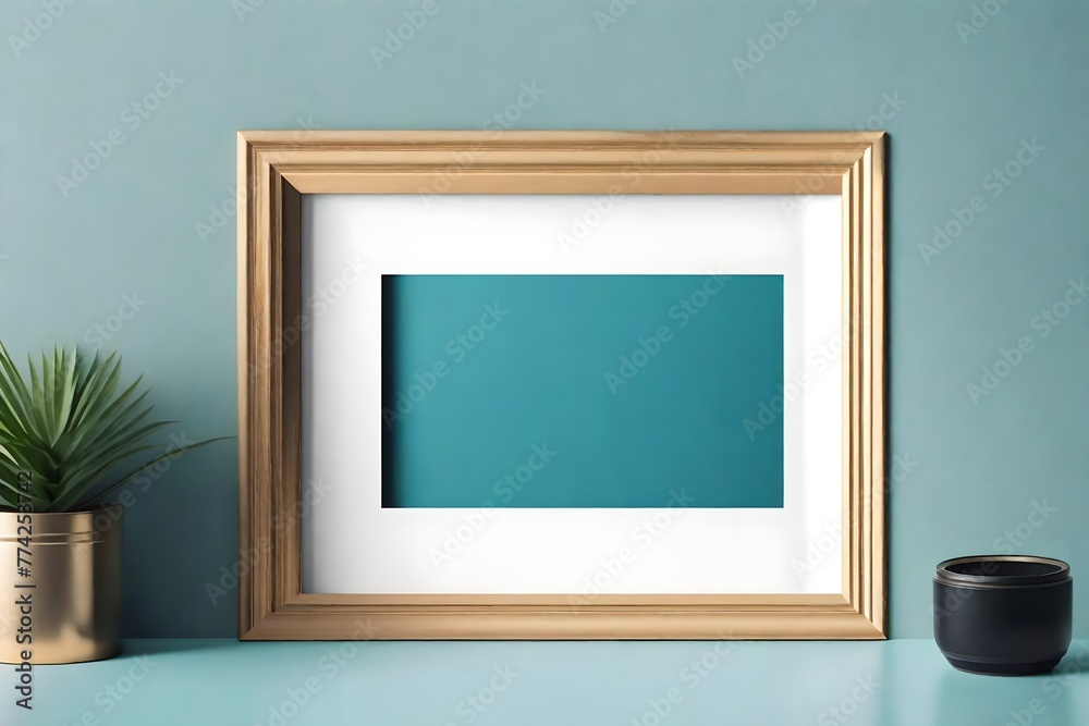 illustration of a photo frame mockup with copyspace on the wall illustration of a photo frame mockup with copyspace on the wall