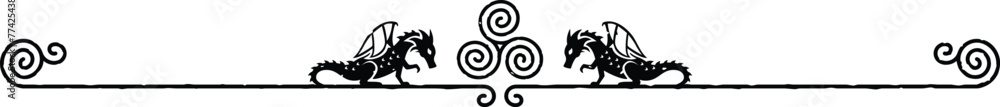 Elegant Header Footer - Dragons and Celtic Spiral Elegant Header Footer - Dragons and Celtic Spiral