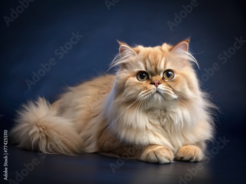 a beautiful purebred cat on a beautiful background. ai generative