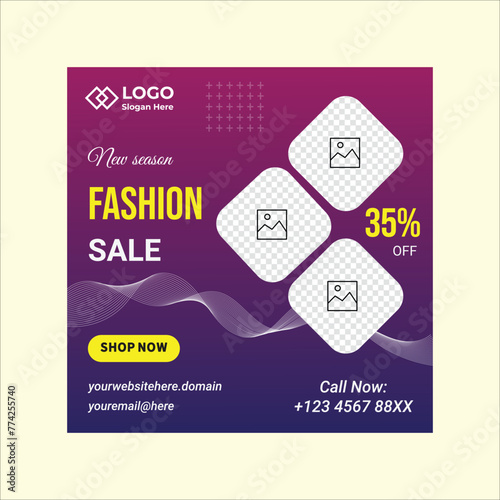 Digital business marketing sales banner for social media post template vector