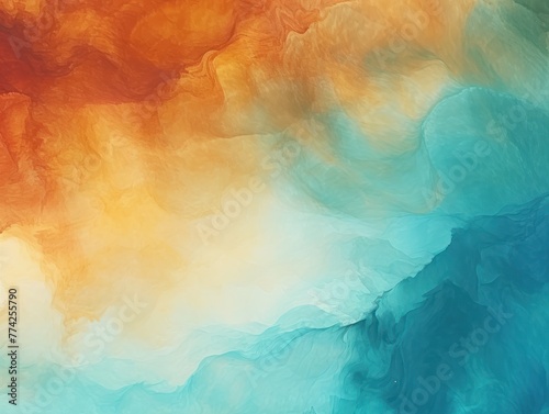 Amber Maroon Cyan abstract watercolor paint background barely noticeable with liquid fluid texture for background, banner with copy space and blank text area