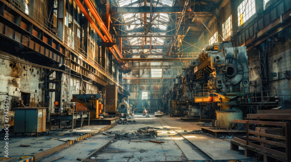 The interior of the metalworking shop. The interior of the metalworking shop. Modern industrial enterprise