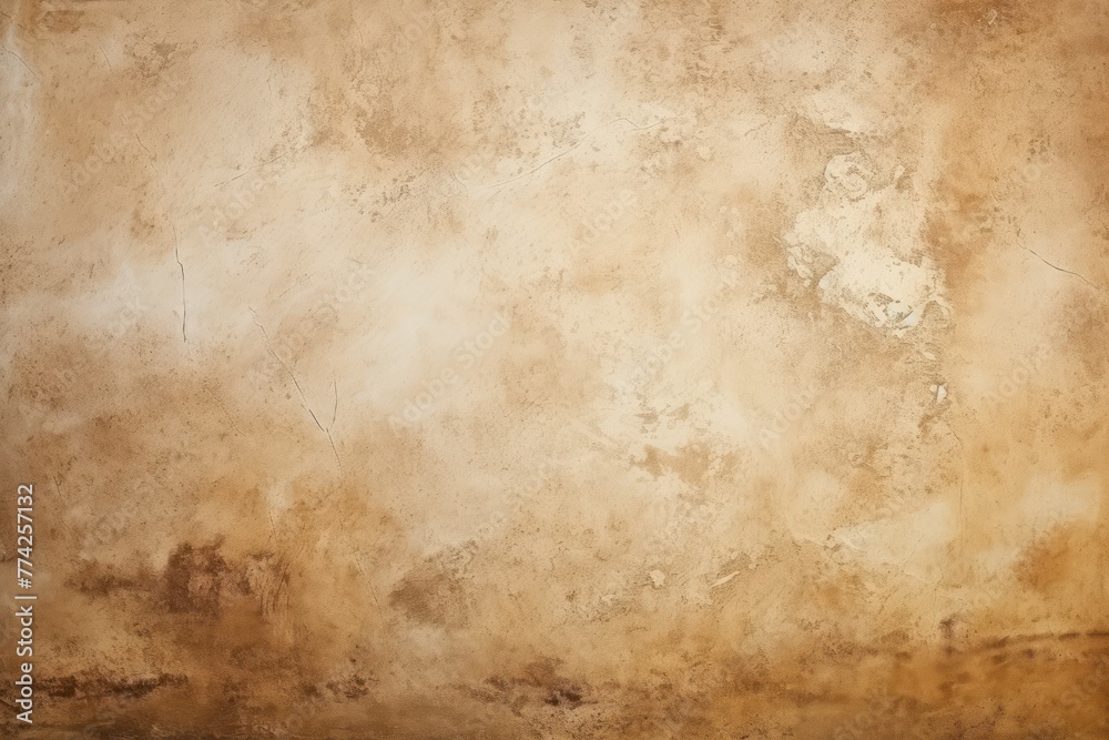 Beige barely noticeable color on grunge texture cement background pattern with copy space 