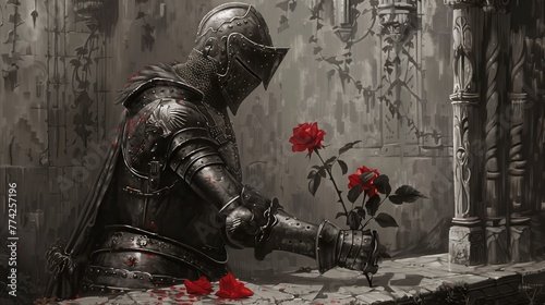 Sant Jordi knight with the rose for the princess