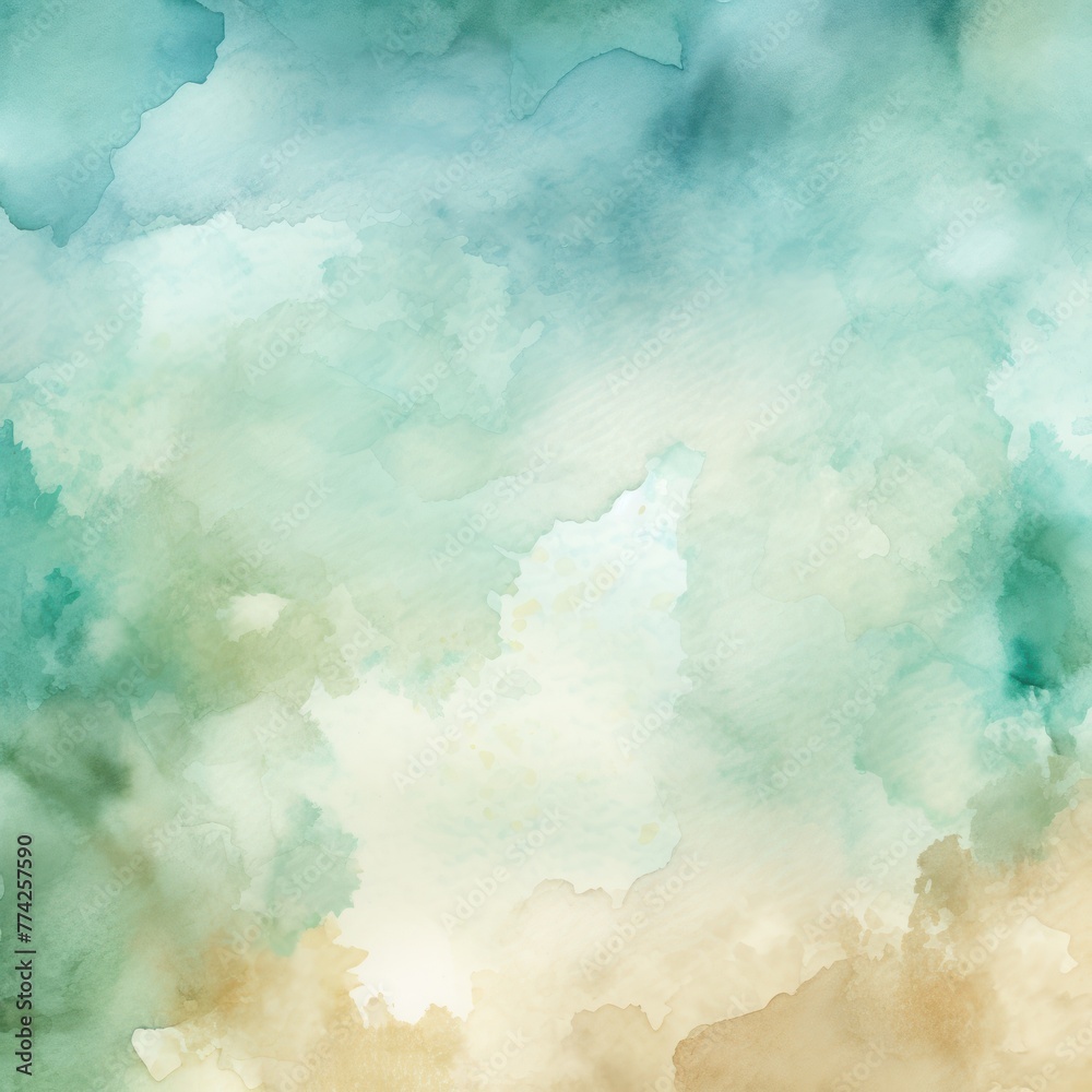 Beige Sky Blue Olive abstract watercolor paint background barely noticeable with liquid fluid texture for background, banner with copy space and blank text area 