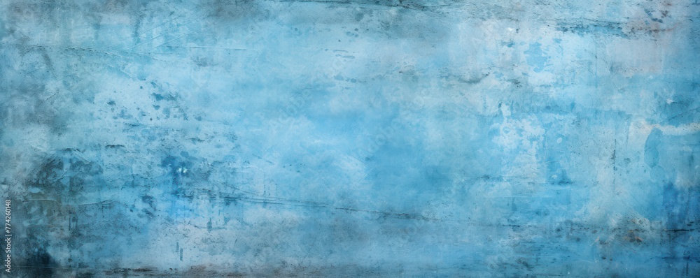 Blue barely noticeable color on grunge texture cement background pattern with copy space 