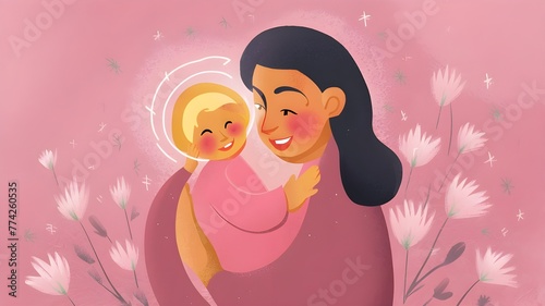 mother with her cute baby, mothers day, women day celebration