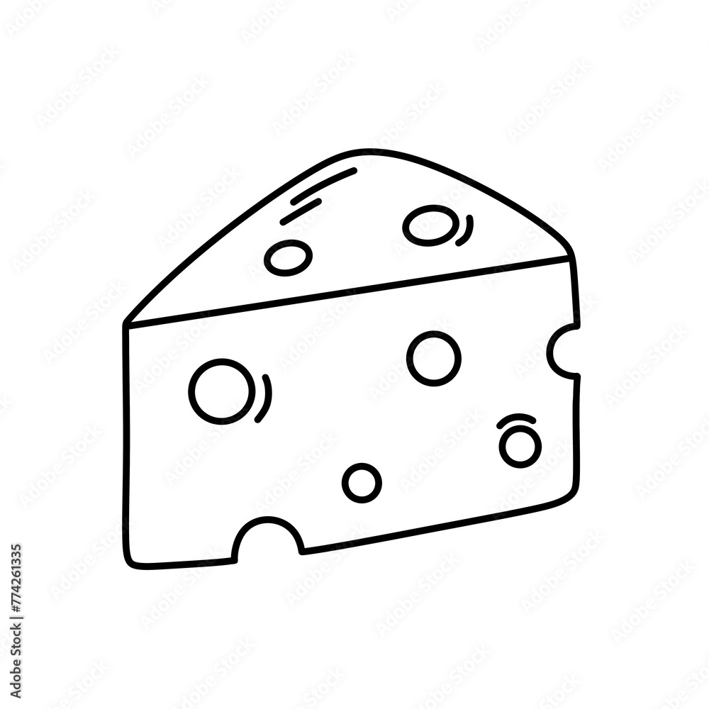 Cartoon Cheese line Icon. Cartoon Cheese line Icon.