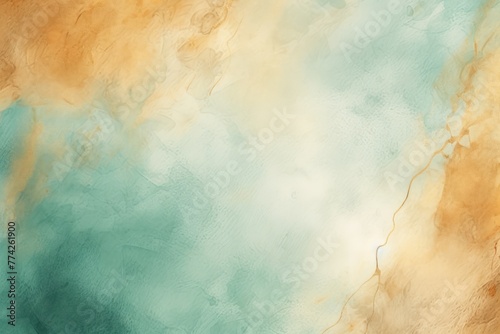 Bronze Teal Blush abstract watercolor paint background barely noticeable with liquid fluid texture for background, banner with copy space and blank text area 