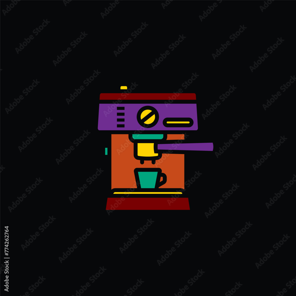 Original vector illustration. The contour icon of the coffee machine. Original vector illustration. The contour icon of the coffee machine.