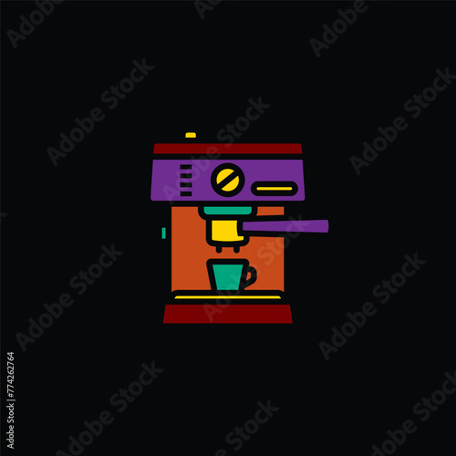 Original vector illustration. The contour icon of the coffee machine.