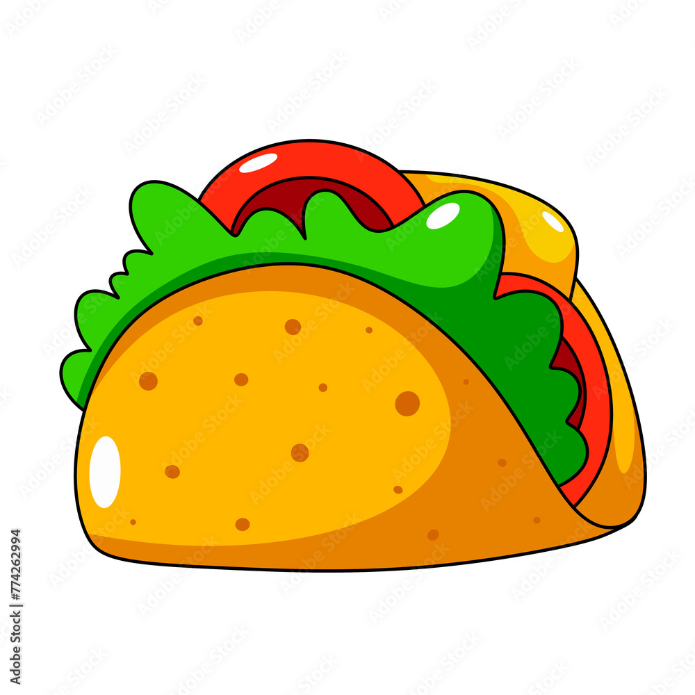 Cartoon Taco Icon. Cartoon Taco Icon.
