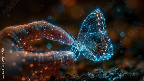 digital blue butterfly Technological innovations and concepts evolve and emerge.