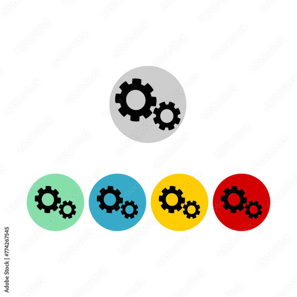 Gear Icon set, machine gear Icon collection isolated on white background Gear Icon set, machine gear Icon collection isolated on white background