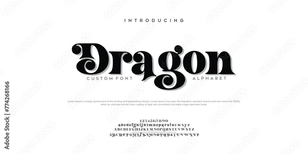 Dragon modern stylish bold capital alphabet letter logo design - obrazy, fototapety, plakaty 