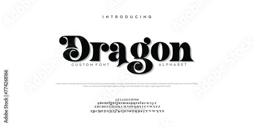 Dragon modern stylish bold capital alphabet letter logo design