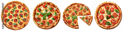 Pizza Margherita clipart collection, symbol, logos, icons isolated on transparent background