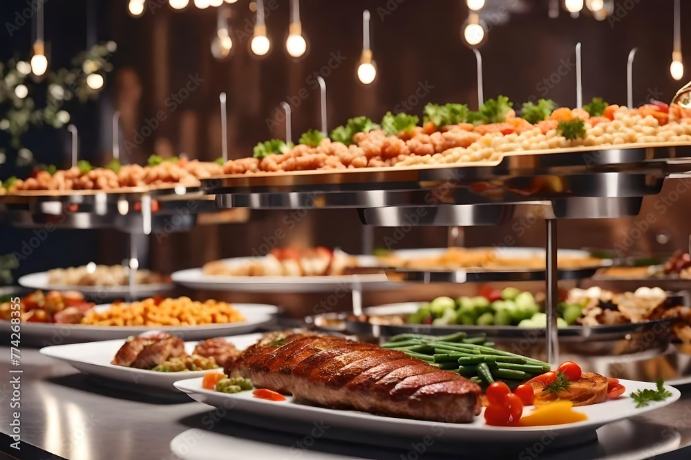 Cuisine Culinary Buffet Dinner Catering Dining Food Celebration Party Concept Cuisine Culinary Buffet Dinner Catering Dining Food Celebration Party Concept