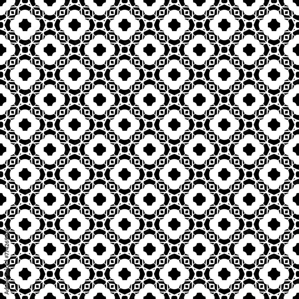 Black and white seamless abstract pattern. Background and backdrop. Grayscale ornamental design. Black and white seamless abstract pattern. Background and backdrop. Grayscale ornamental design.
