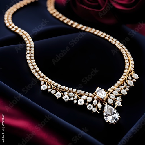 Classic Diamond Pendant on Gold Chain Necklace