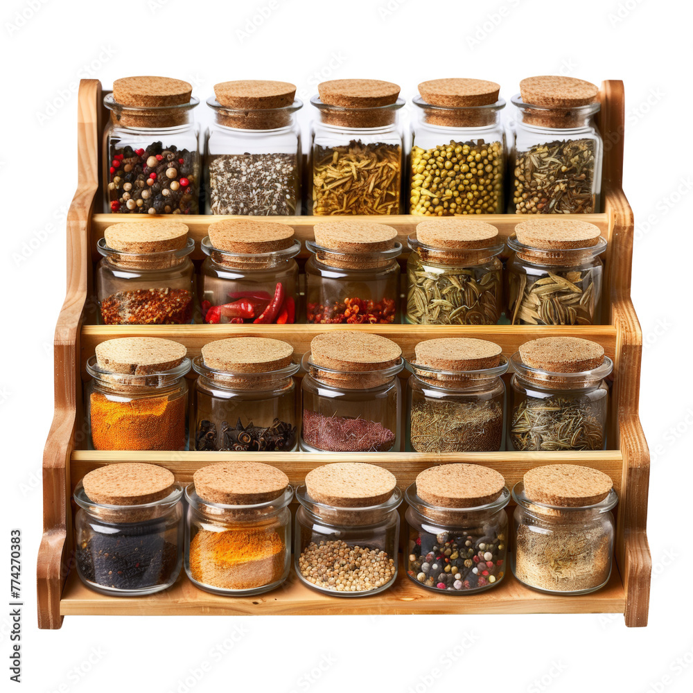 Condiment shelf isolated on transparent background, cut out, png Condiment shelf isolated on transparent background, cut out, png